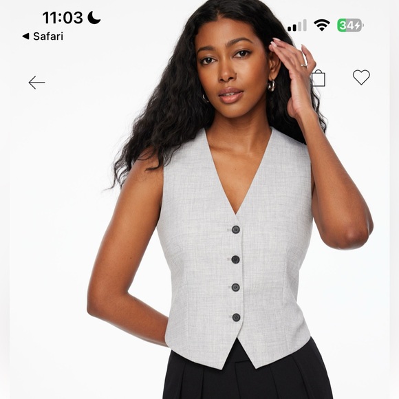 Dynamite Jackets & Blazers - Dynamite | Millie Tailored 4 Button Vest, Heather Light Grey, XS